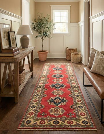 2' 9 x 9' 8 Hand Knotted Kazak Runner Rug