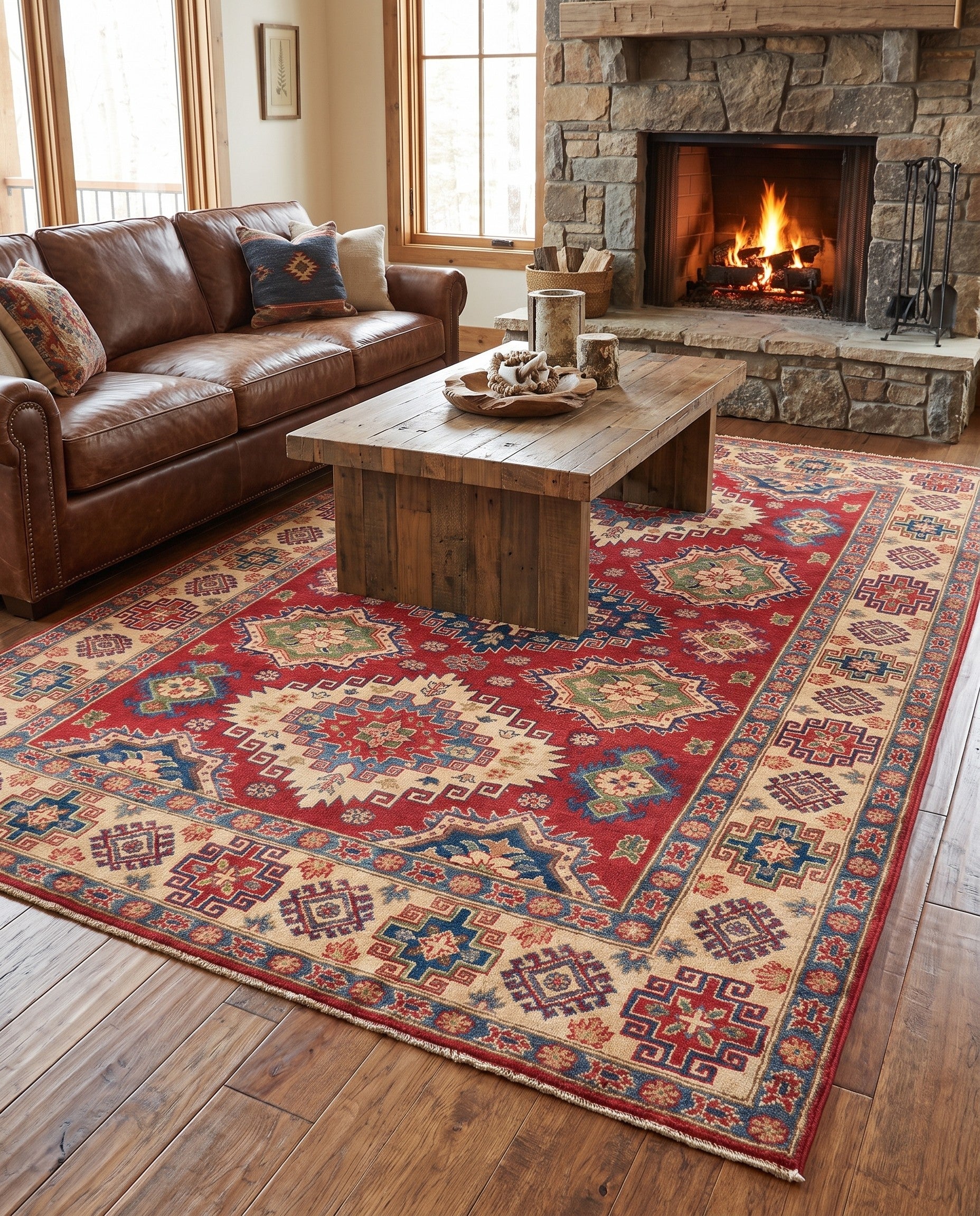 6' 6 x 9' 9 Hand Knotted Kazak Rug