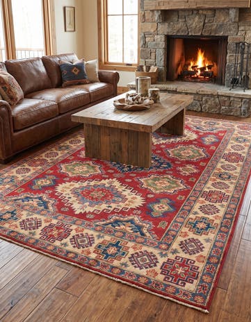 6' 6 x 9' 9 Hand Knotted Kazak Rug