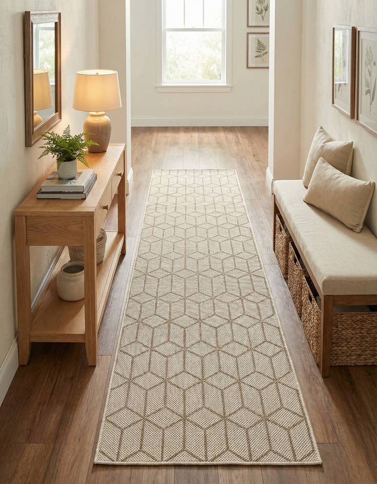 Detail image of 2' 7 x 12' Easy-Clean Lattice Indoor / Outdoor Runner Rug