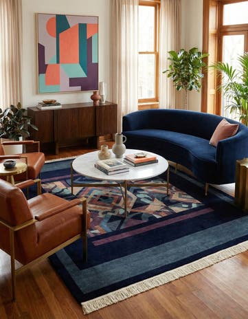 6' 7 x 8' 2 Hand Knotted Tibet Wool Rug