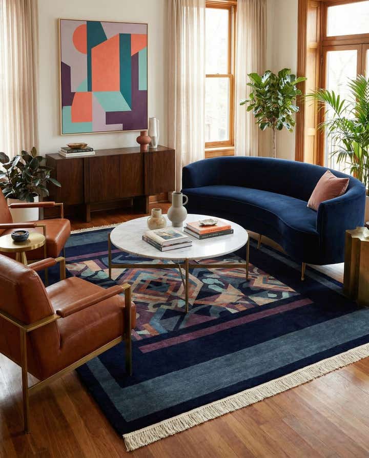 6' 7 x 8' 2 Hand Knotted Tibet Wool Rug