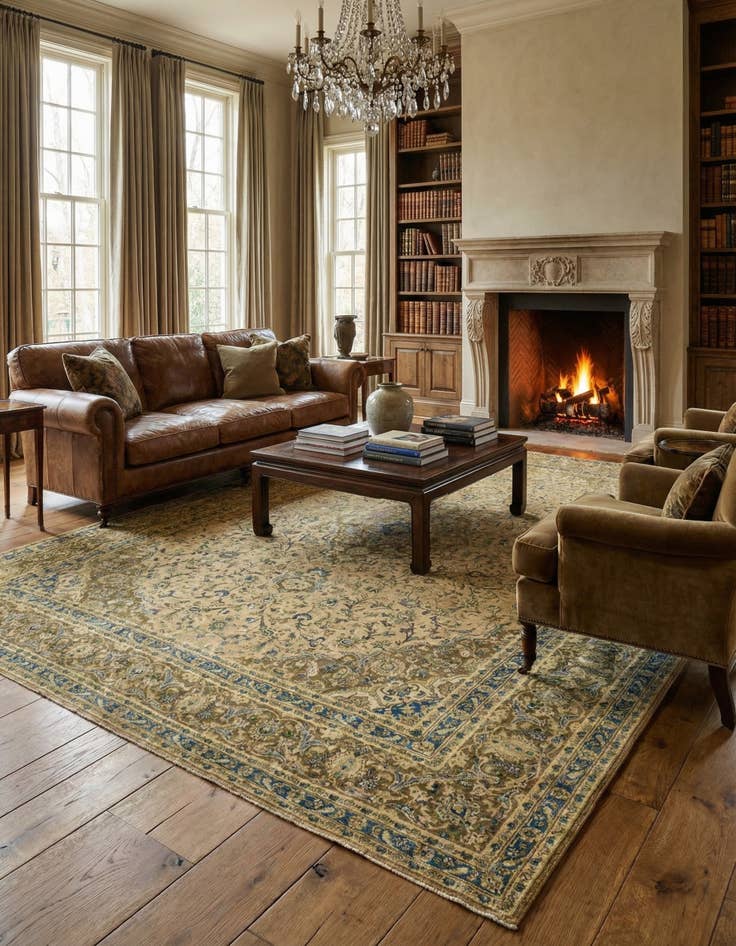 Detail image of 9' 4 x 12' 8  Hand Knotted Ultra Vintage Persian Wool Rug