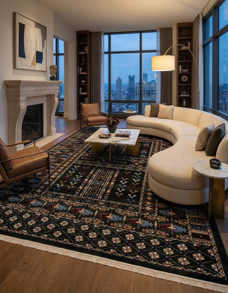 Detail image of 10' x 14' Bokhara Rug