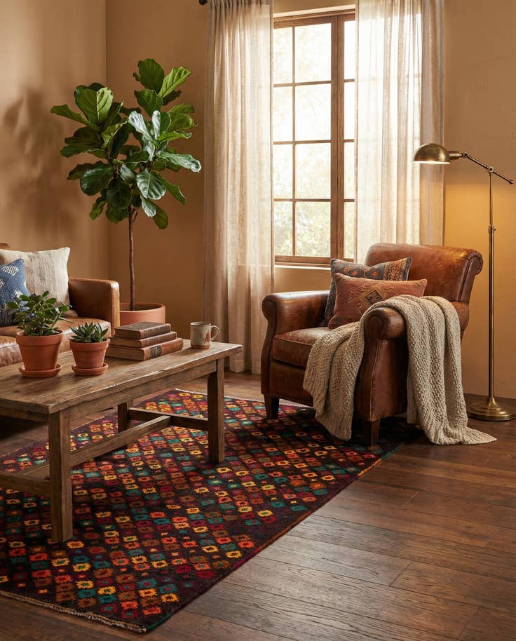 Detail image of 3' 9 x 6' 1 Hand Knotted Balouch Wool Rug