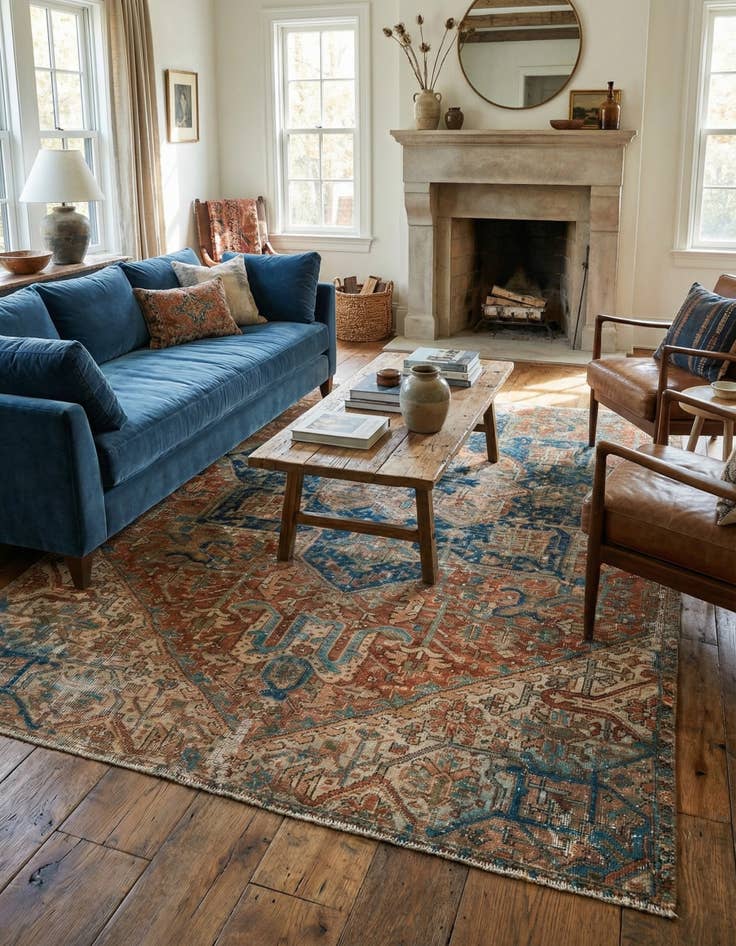 Detail image of 6' 2 x 7' 3 Hand Knotted Ultra Vintage Persian Wool Rug