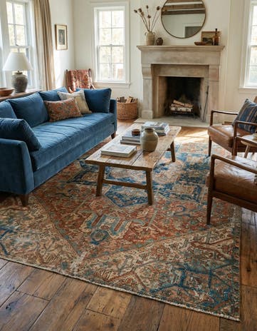6' 2 x 7' 3 Hand Knotted Ultra Vintage Persian Wool Rug