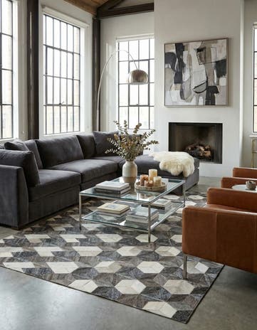 5' 3 x 8' Cowhide - Patchwork Rug