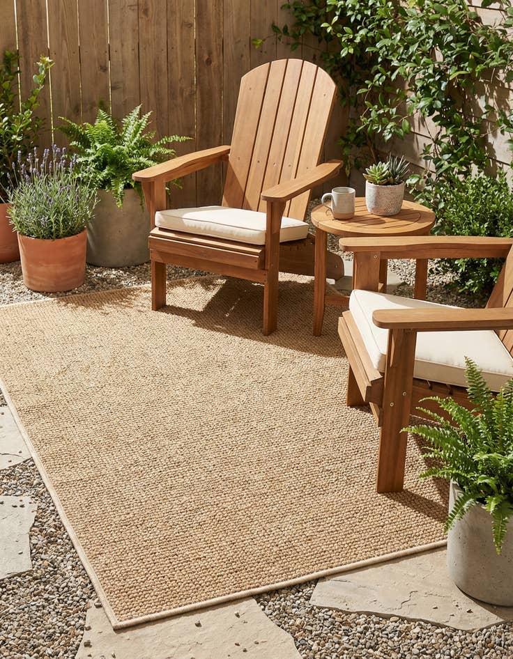 Detail image of  2' x 3' 1  Washable Solid Indoor / Outdoor Rug