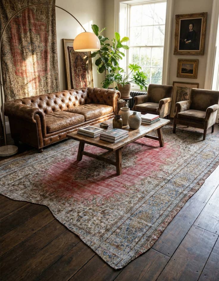 Detail image of  9' 3 x 11' 3  Hand Knotted Ultra Vintage Persian Wool Rug