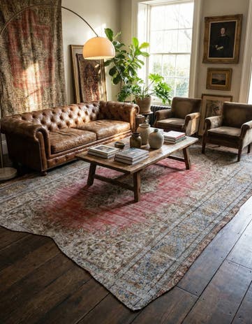 9' 3 x 11' 3 Hand Knotted Ultra Vintage Persian Wool Rug