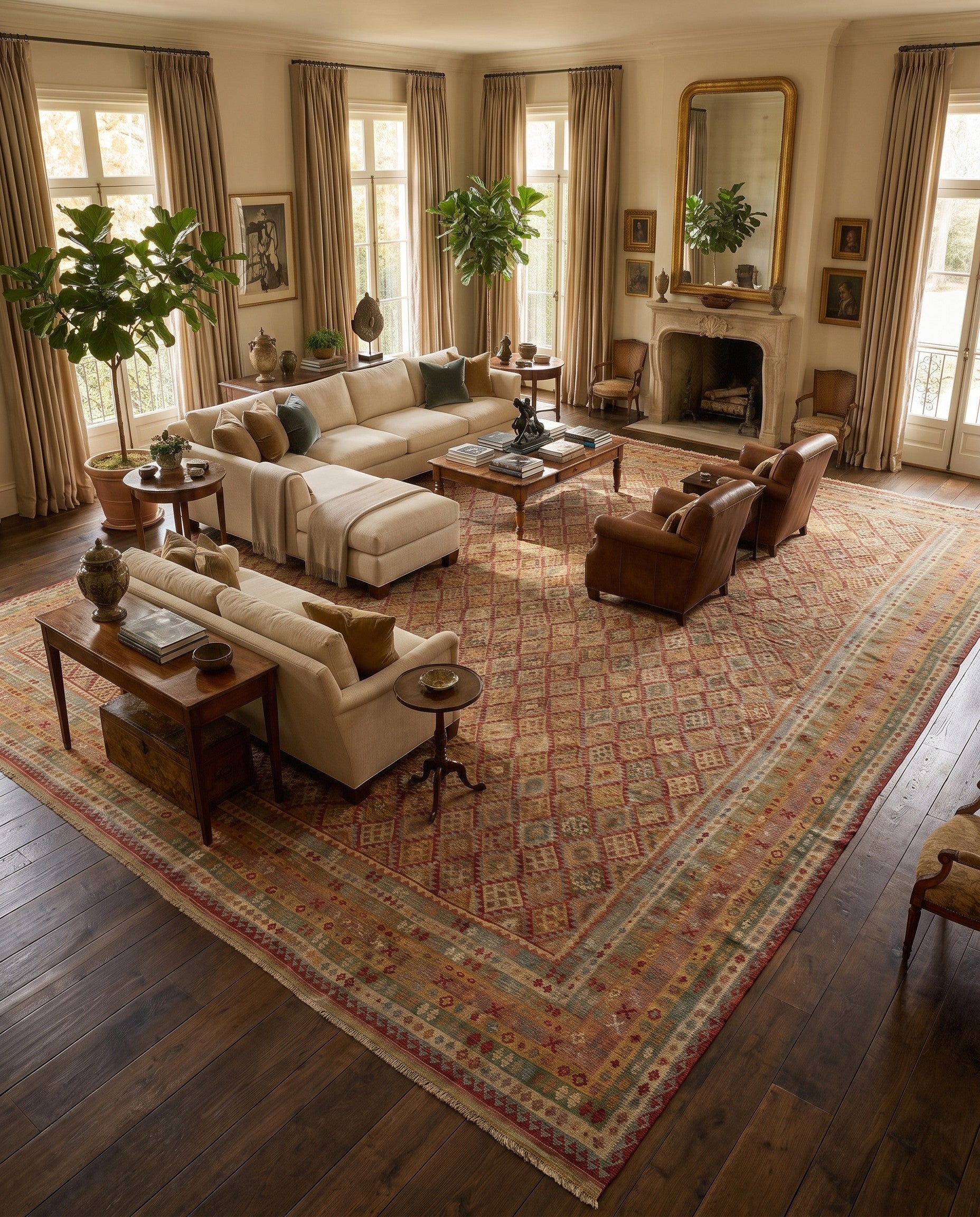 19' 8 x 25' 2 Hand Woven Kilim Maymana Wool Rug