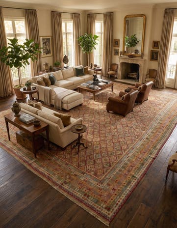 19' 8 x 25' 2 Hand Woven Kilim Maymana Wool Rug
