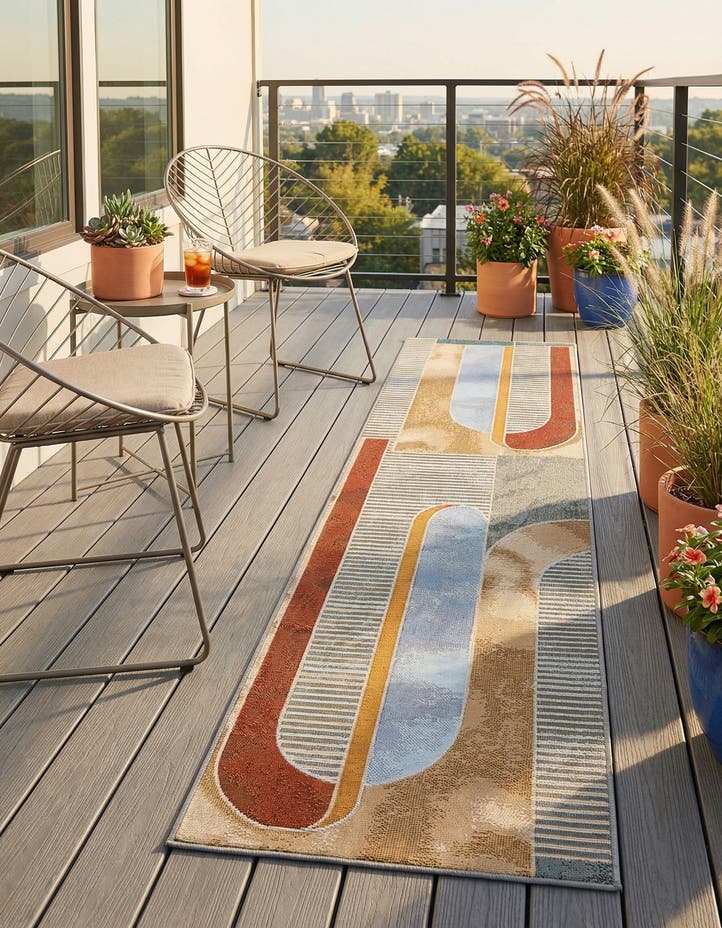 2' x 8' Easy-Clean Modern Indoor / Outdoor...