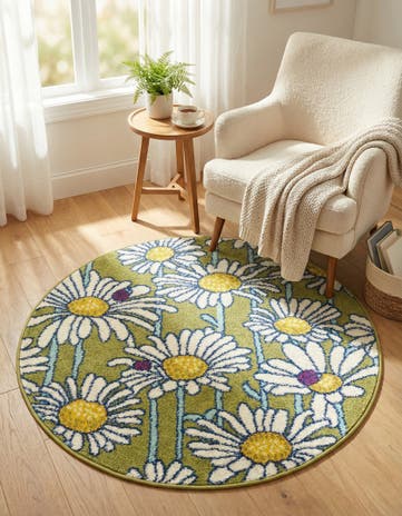 3' 3 x 3' 3 Bloom Round Rug