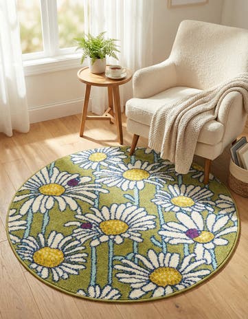 3' 3 x 3' 3 Bloom Round Rug