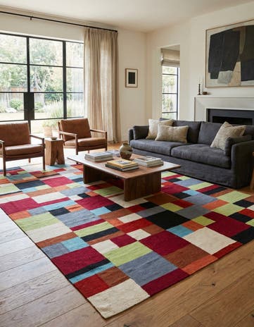 6' 10 x 9' 10 Hand Woven Kilim Modern Wool Rug