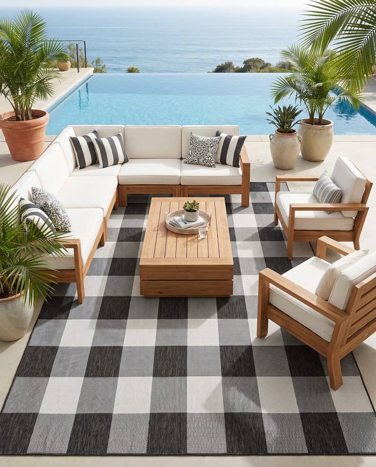 Detail image of 240cm x 305cm Fácil de limpiar Checkered Alfombra Comprar todos los estilos
