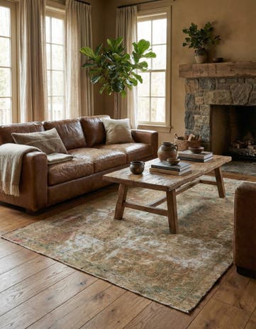 4' 5 x 7' 7 Hand Knotted Ultra Vintage Persian Wool Rug