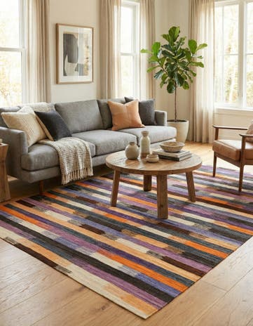 6' 10 x 9' 4 Hand Woven Kilim Modern Wool Rug