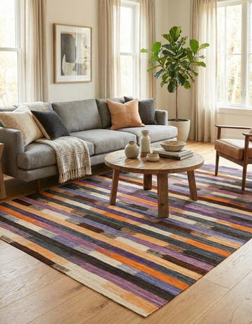 6' 10 x 9' 4 Hand Woven Kilim Modern Wool Rug