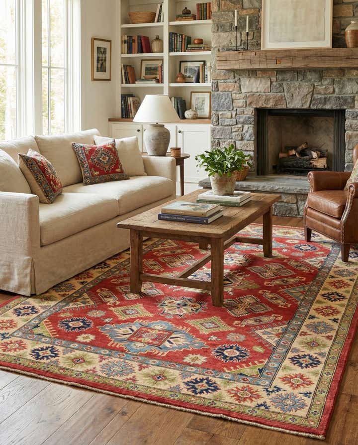 6' 7 x 9' 7 Hand Knotted Kazak Rug