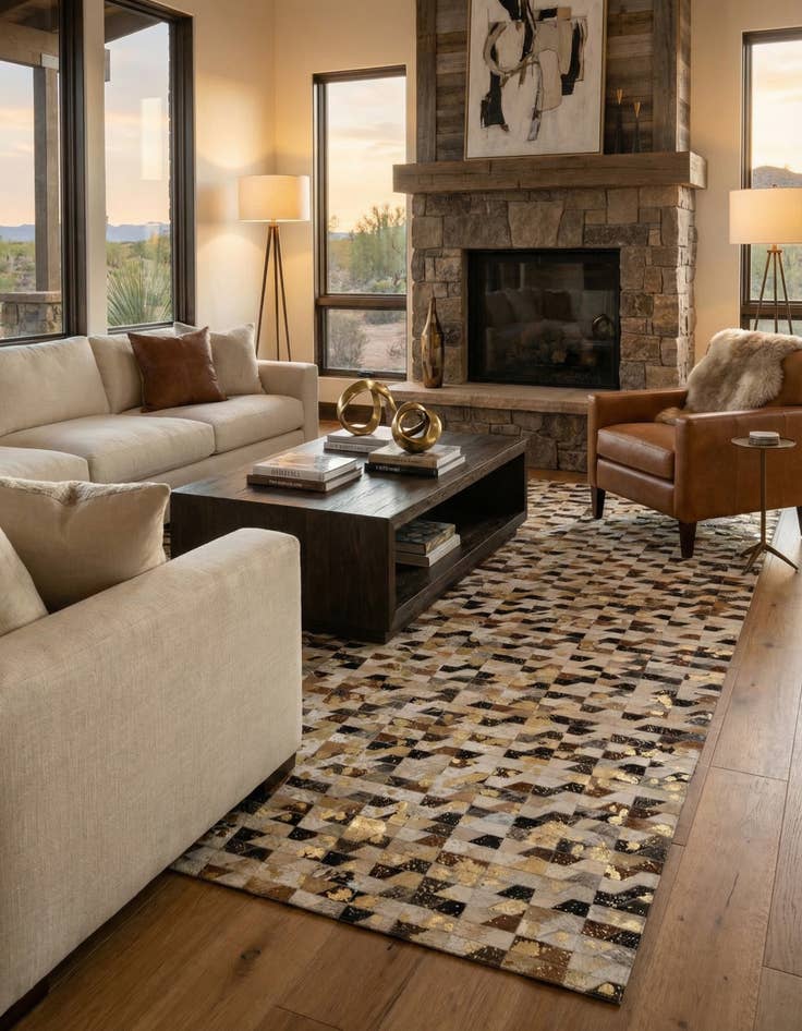 Detail image of  7' 11 x 9' 11 Cowhide - Patchwork Rug