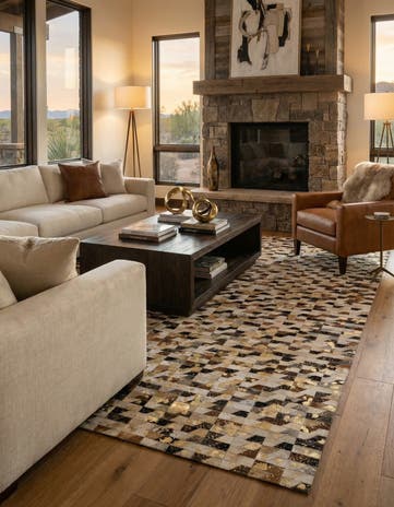 7' 11 x 9' 11 Cowhide - Patchwork Rug