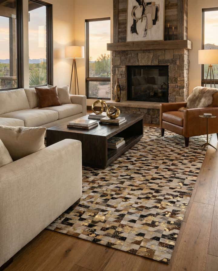7' 11 x 9' 11 Cowhide - Patchwork Rug