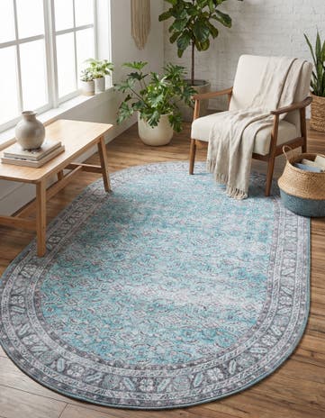 5' x 8' Washable Timeless Oval Rug