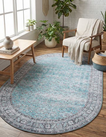 5' x 8' Washable Timeless Oval Rug