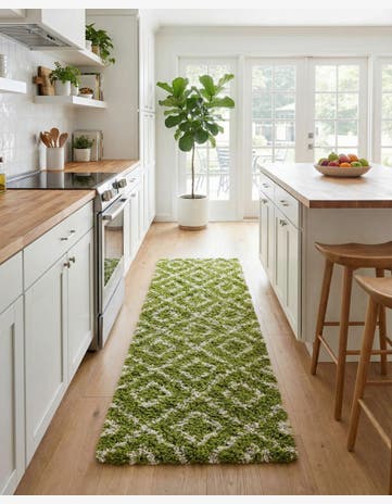 2' 7 x 10' Trellis Shag Runner Rug