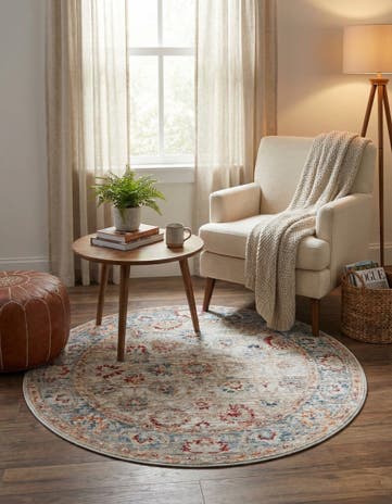 Ivory Noble Round Rug