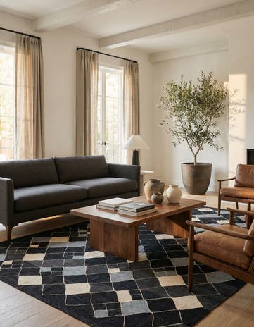 7' 2 x 9' 5 Hand Woven Kilim Modern Wool Rug