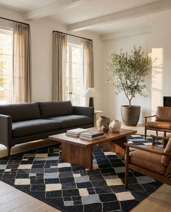 7' 2 x 9' 5 Hand Woven Kilim Modern Wool Rug