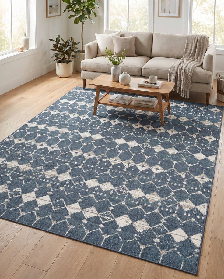 Vue détaillée : 240cm x 305cm Facile à nettoyer Trellis Tapis Intérieur / Extérieur