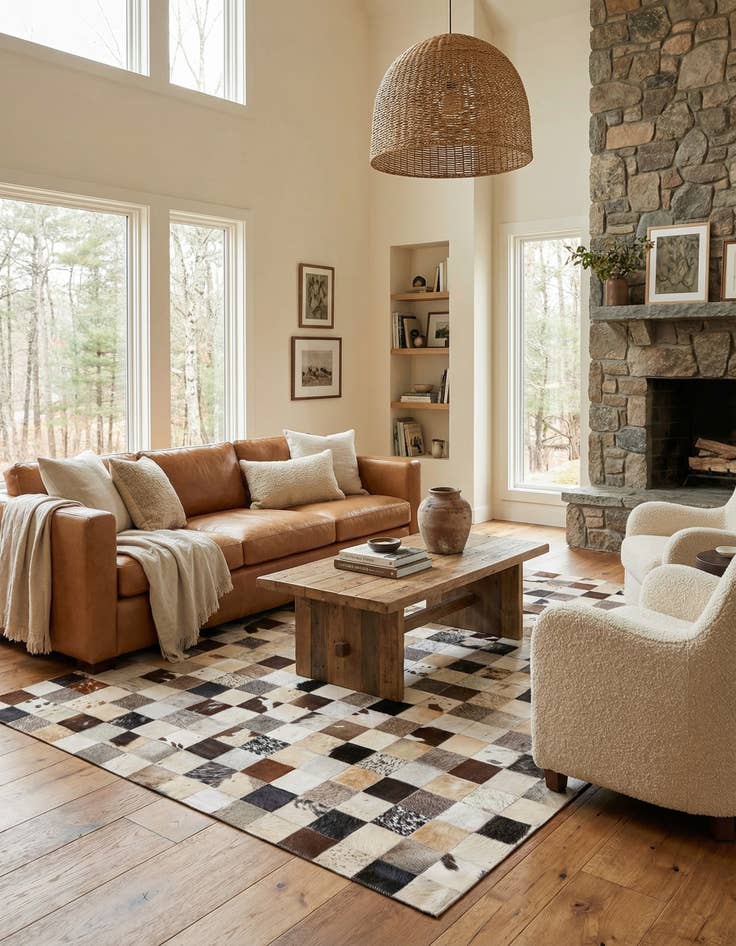 Detail image of  5' 4 x 7' 7 Cowhide Rug