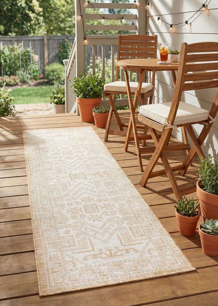 2' x 6' Easy-Clean Aztec Indoor / Outdoor Runner Rug
