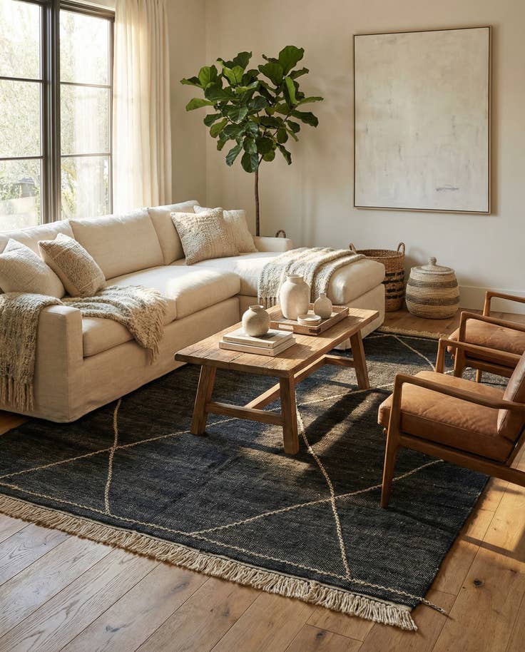 Detail image of 8' 1 x 10' 1 Hand Knotted Moroccan Wool Rug