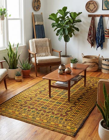 4' x 6' 7 Hand Woven Kilim Afghan Wool Rug