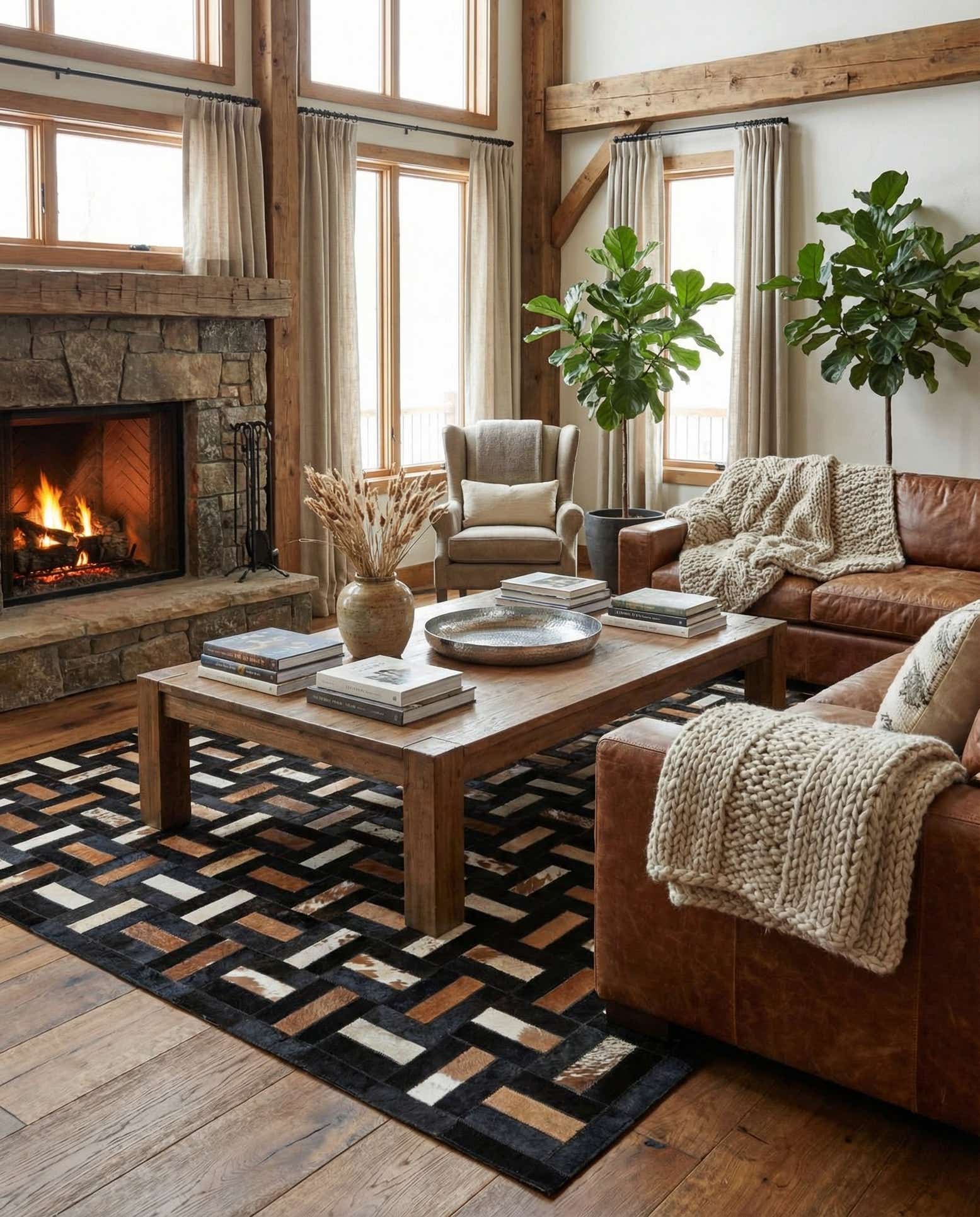 5' 3 x 8' 1 Cowhide - Patchwork Rug