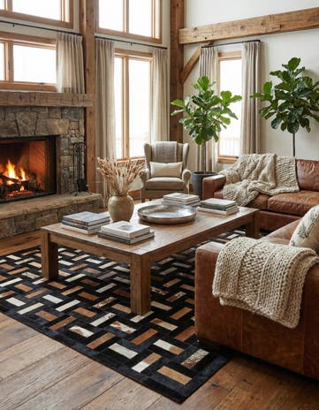 5' 3 x 8' 1 Cowhide - Patchwork Rug