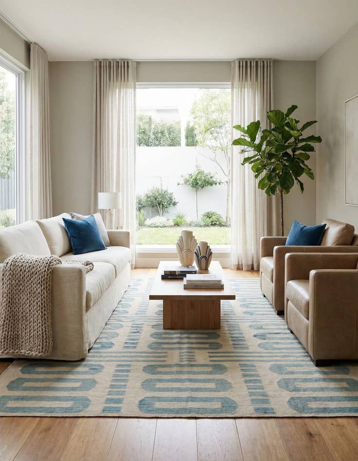 Detail image of  6' 3 x 9' 5  Hand Woven Kilim Modern Wool Rug