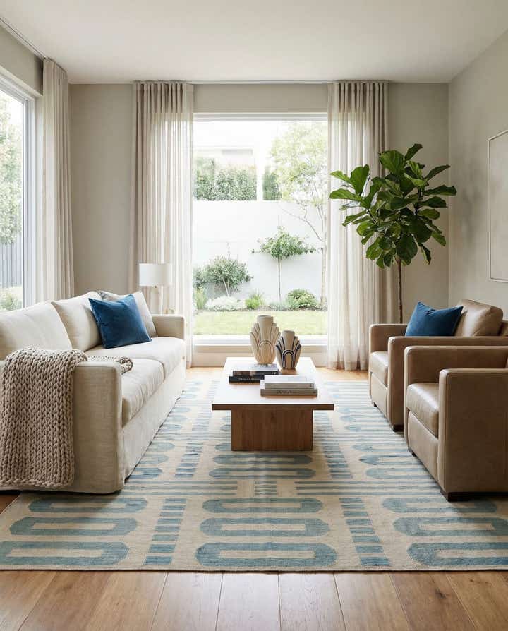 6' 3 x 9' 5 Hand Woven Kilim Modern Wool Rug