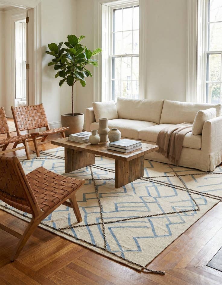 Detail image of 8' 3 x 8' 5  Hand Woven Kilim Modern Wool Square Rug