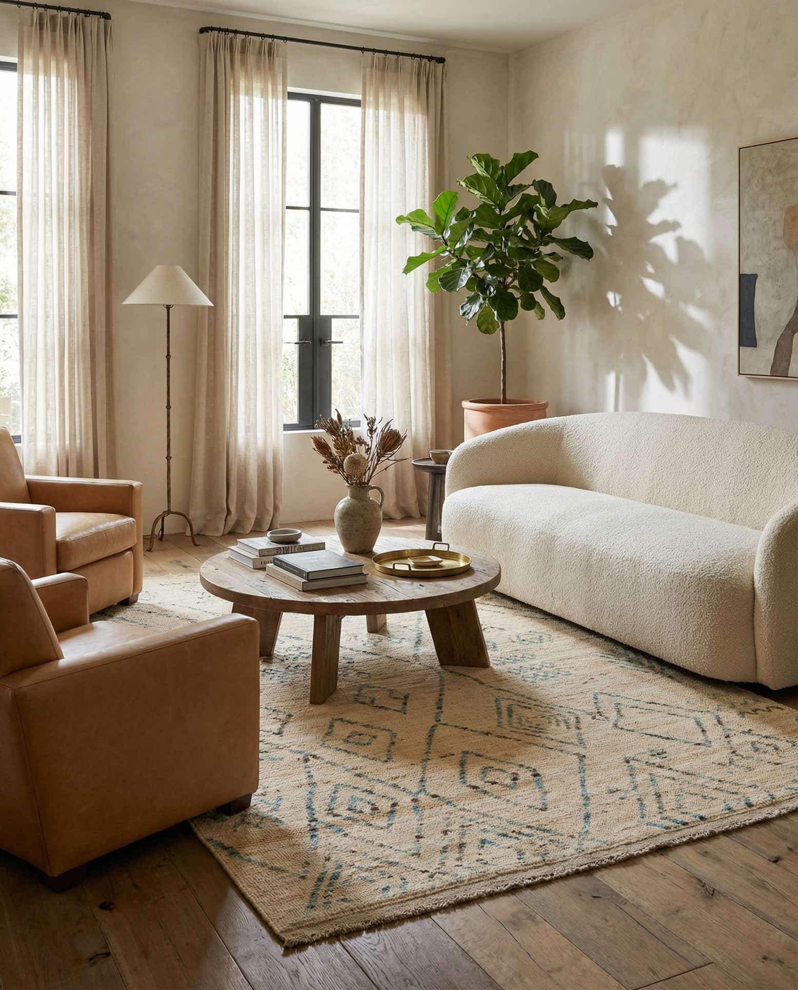 5' 10 x 8' 2 Hand Knotted Moroccan Wool Rug