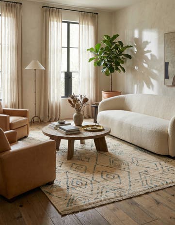 5' 10 x 8' 2 Hand Knotted Moroccan Wool Rug