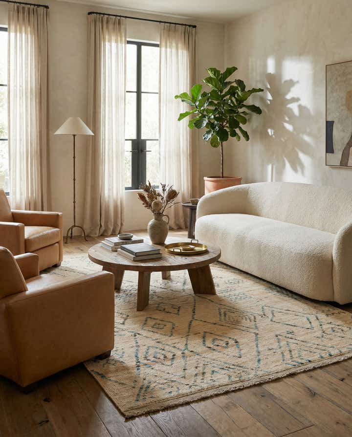 5' 10 x 8' 2 Hand Knotted Moroccan Wool Rug