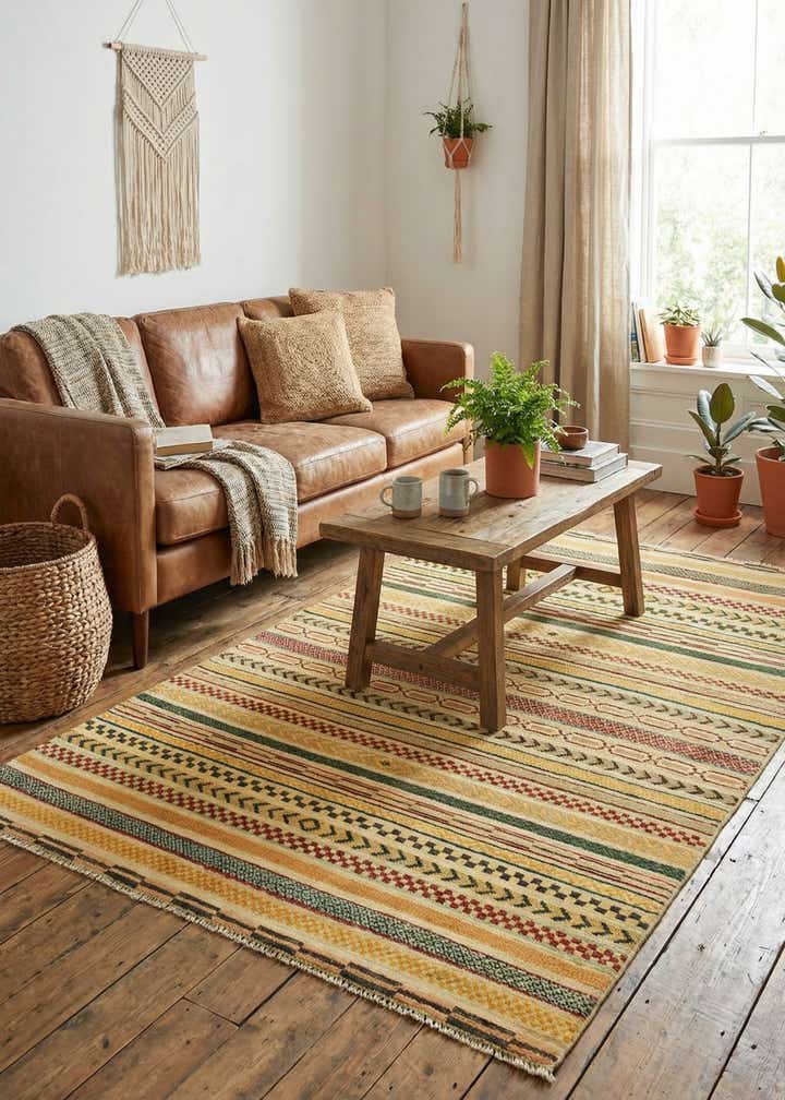 3' 11 x 6' 11 Hand Knotted Modern Ziegler Rug