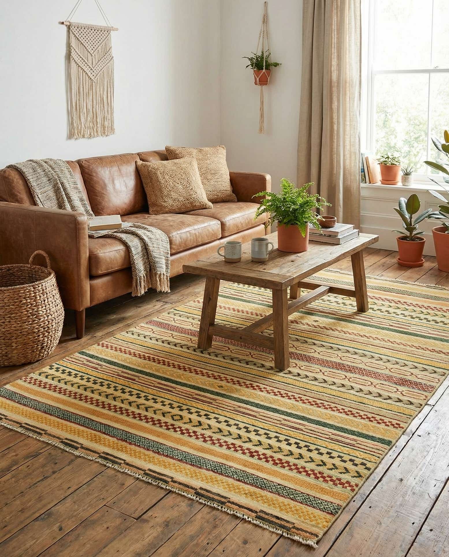 3' 11 x 6' 11 Hand Knotted Modern Ziegler Rug